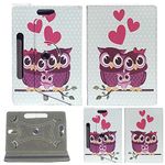 Universal 8.0 inch Tablet Case, Multi-Angle Stand Flip Printed Wallet Case Fits All 8.0" Inch Samsung, Lenovo, Acer, Huawei, Sony, Apple, Toshiba Android Tablets tab devices (Family Owl)