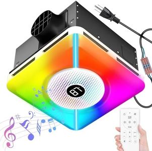 Bullro Bathroom Exhaust Fan with Bluetooth Speaker & Light, Plug & Play Installation, 230 CFM 1.5 Sone Bathroom Fan, 7 RGB Modes and 3 Music Rhythms, Remote Control, 3000K-6500K Temperatures