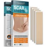 JEKEMI Silicone Scar Sheets, Tape, Strips - Healing Keloid, C-Section and Tummy Tuck - As Surgical Cream, Gel, Patch, Bandage, Pad - Surgery Scars Treatment 5.7"x1.57" - 4 Pack