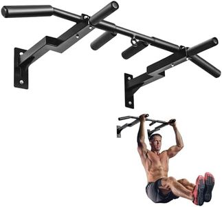 Yes4All Multi-Grip Wall Mount Pull-Up Bar, 16 & 24" Reversible Stud Compatibility Wall Mounted Pull Up Bar, Solid Construction Strength Training Pull Up Bar