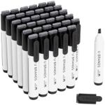 U Brands Dry Erase Markers Chisel Tip Set, 36 Pack, Black, Whiteboard Pens with Chisel Point and Built In Eraser Caps, Low Odor Ink, Dry Erase Markers For Classroom, Office, Or Home