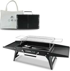 Charmline 34 * 23cm Barbecue Portable, Gril à Charbon Compact Pour L'extérieur, Gril à Barbecue Pour le Camping, Les Pique-Niques, Les Jardins et Les Fêtes de Plage, Noir