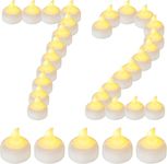 CLAPONE 72 Pack Waterproof Flameless Floating Tealights, Battery Flickering LED Tea Lights Candles - Wedding, Party, Centerpiece, Pool & SPA Candles for Home Decor Waterproof Flameless Floating