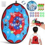 Spidy Large Dart Board for Kids, Kids Double-Sided Dart Board with 12 Sticky Balls and 6 Darts, Indoor/Outdoor Sport Fun Party Play Game Toys, Gifts for 3 4 5 6 7 8 9 10 11 12 Year Old Boys Girls