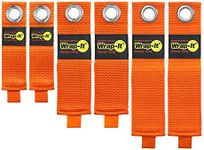 Heavy-Duty Wrap-It Storage Straps (Assorted 6-Pack), Blaze Orange - Garage Organizer and Extension Cord Hanger and Electric Cord Organizers for Garage Gadgets