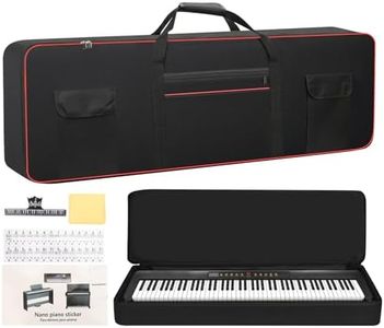 MUINS 88 Key Keyboard Case,large digital piano Keyboard carrying travel case Gig bag,thickened cotton waterproof foldable 600D Oxford cloth,Music Page Holder & Keyboard Stickers(88 Key Bag, Large)