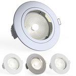 National Lighting Recessed Lighting - Mains Powered LED Spot Lights Downlights for Ceiling - IP20 Rated GU10 Fitting for Halogen or LED - Chrome Finish, Fixed Version