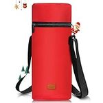 Aosbos 2 Bottle Wine Cooler Bag, Leak-Proof Wine Bottle Cooler, Insulated Bottle Bag with Shoulder Strap, Portable Bottle Carrier for Travel Picnic, Padded Bottle Gift Bag for Wine Lover, Red