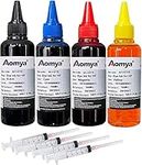 Aomya Refill Ink Kit 100ml for HP 61 60 62 63 950 951 564 920 901 Inkjet Printer Cartridges for Refillable Ink Cartridges or CIS CISS System 4 Color Set with 4 Free Syringes