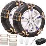 WeKit Universal Car Snow Chains Winter Universal Security Chains Tire Width 8.9-10.8'',Emergency Anti Slip Snow Tire Chains for Most Cars/SUV/Trucks 100% TPU 6 PCS((Large))