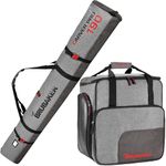 BRUBAKER Combo 'Super Performance' Ski Boot Bag and 'Carver Performance' Padded Ski Bag up to 190 cm / 74 3/4" Black/Grey