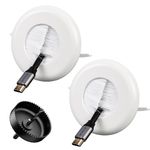 VCELINK Brush Wall Plate Pass Through, Cord Hider 1 Gang and Hole Saw Drill Attachment for Easy Install, Suit Speaker Wires, Coaxial Cables, HDMI Cables, or Network/Phone Cables, White, 2 Pack