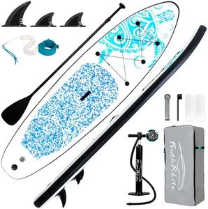 FEATH-R-LITE Inflatable Stand Up Paddle Board 10'6''x33''x6'' Ultra-Light (18.9lbs) SUP with Paddleboard Accessories,Fins,Adjustable Paddle, Pump,Backpack, Leash, Waterproof Phone Bag