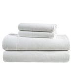 100% Cotton Flannel Sheets Set - White Flannel Sheets Queen Size, 4-Piece Bed Sheets - Lightweight Bedding, Brushed for Extra Softness, Warm, Breathable, 15" Deep Pocket (Fits Upto 17" Mattress)