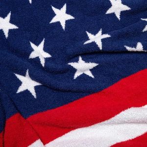 Big Blanket Co Premier Plush Stars & Stripes | 10' x 10' Ultra-Soft Plush Blanket | 100 Sq Ft Giant Oversized Throw | Velvet-Soft, Machine Washable | Luxury Blanket for Family