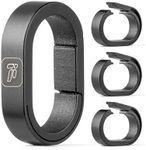 FEGVE Titanium Key Chain Rings with 2 Stainless Steel Key Rings, Mini carabiner Key holder Small Quick release Connecting Keychain Accessories for Home Car Keys bag pendant, Black-4*small Links+2*25mm Silver Keyrings, Small