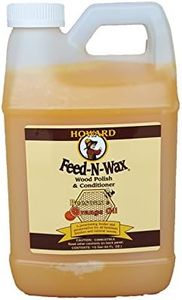 Howard Feed-N-Wax Restorative Wood Furniture Polish and Conditioner 64 Ounce 1/2 Gallon, Beeswax Feeds Wood, Antique Furniture Restoration