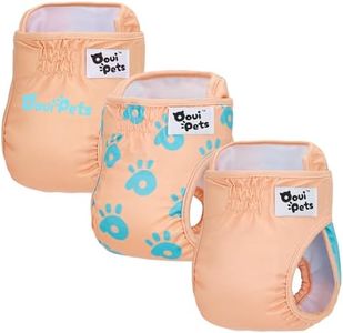 Ooui Pets 3-Pack Resuable Dog nappies female and male | Highly Absorbent Dog period pants, Adjustable, Eco-Friendly | Washable Dog Diapers Female, Chic & Incontinence Solution (Size L)
