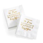 Hortense B. Hewitt 41057 50 Count Love, Laughter & Happily Ever After Beverage Napkin