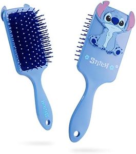 Disney Stitch Spazzola per Capelli Donna Bambina Wet Brush Districante Spazzola Piatta Scioglinodi per Capelli Bagnati e Asciutti Minnie Marie Baby Yoda Stitch Gadget (Blu Stitch)