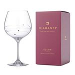 DIAMANTE Single Swarovski Hand Cut Spiral Gin Cocktail Copa Glass Adorned with Crystals in a Gift Box