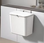 Xmart India Plastic Hanging Kitchen Trash Can with Lid– Cabinet Door Hanging Garbage Bin, Double-Sided Open Flip Lid, Wall Mounted Kitchen Waste Bin, Under Sink Storage Trash Bucket(7L,White)