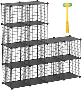 TUMUCUTE Wire Cube Storage Organizer, 12-Cube Metal Storage Shelves Bookshelf, Stackable Modular Closet Organizer for Bedroom Living Room, Office,Storage Shelves