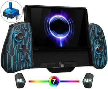 FUNLAB Switch Joypad Controller Customizable for Nintendo Switch/OLED, Ergonomic Switch handheld Controller, Luminpad Switch Controles One-Piece Controllers Replacement- 7 LED Colors/Turbo/Mapping - Black