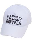 HDUK Accessories I'd Rather Be Playing Bowls Bowling 100% Cotton Baseball Cap/Unisex/One Size (Adjustable) White