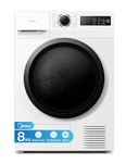 Midea Freestanding Heat Pump Tumble Dryer 8kg,A++ Class,Auto Dry,35'Quick Dry,Hygiene,15 Programmes,Refresh,White-MD110H80D/W-UK