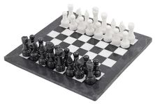 RADICALn 15 Inches Handmade Black and White Large Weighted Marble Full Chess Game Set Staunton and Ambassador Style Tournament Chess Sets -Non Wooden Metal -Non Magnetic -No Digital Dgt