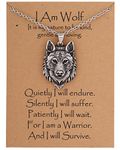 HAQUIL Wolf Necklace, Alpha Male Wolf Great Gifts For Dad Wolf Head Pendant, Wolf Jewelry Gift for Men and Women Wolf Lover Pendant Gifts