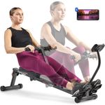 Sunny Health & Fitness Smart Compact Adjustable Rowing Machine, 12 Levels Adjustable Resistance, Complete Body Workout, Connect via Bluetooth with Exclusive SunnyFit App - SF-RW1205SMART