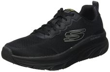 Skechers Men's D'LUX Walker Scrambler Sneaker, Black Mesh/Synthetic Trim, 8.5 UK