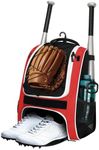 Youth Baseball Bag - Bat Backpack for Baseball, T-Ball & Softball Equipment & Gear, Bat & Glove Holder Gift, Large Main Compartment for Helmet & accessories, Separate Shoes Compartment, Fence Hook