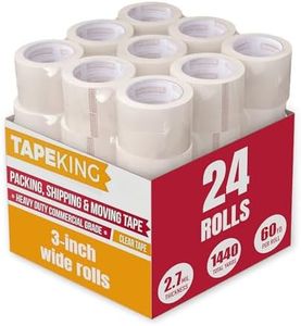 Tape King Clear Packing Tape 3 Inch Wide (Case of 24 Rolls) - 60 Yards Per Refill Roll, (2.7mil Thick) Strong Sealing Adhesive Industrial Depot Tapes for Moving, Packaging, Shipping, Office & Storage