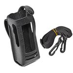 UAYESOK Radio Holster Pouch Carry Holder Walkie Talkie Leather Case with 3in Fixed Belt Loop for Motorola XBR6500 XBR6550 XPR6300 XPR6350 XPR6500 XPR6550 XIR P8268 Display 2 Way Radio Radio