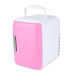 Youyijia 4L Mini Car Refrigerator Portable Freezer Warmer Cooler Mini Dormitory Refrigerator for Camping Travel Home Fridge Pink