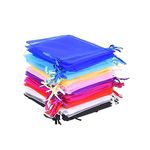 Mudder Organza Gift Bags Wedding Party Favor Bags Jewelry Pouches Wrap, 4.3 x 3.15 Inch, 10 Colors Multi-Colored, 50 Pieces