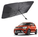 WHIPONE Car Sunshade Windshield Umbrella Sunshade Compatible for Maruti Ignis Car Front Window Sun Protection Foldable Sun Shade Full Cover Windshield for Most Vehicles, Black, 1 Piece