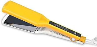 GK Hair Global Keratin One Control Titanium Styling Flat Iron 360 Degree Swivel Cord Auto Shutoff Professional Straightener One Control Button Extra Large Titanium Plates 150C-232C - All Hair Types