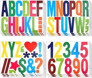 12 Sheets Capital Number and Letter Stickers, 4 Inch Large Vinyl Self Adhesive Big Font Stick on Decals Alphabet Waterproof Decorations for Craft Poster Window Mailbox Car Truck (Colorful)