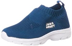 Amazon Brand - Jam & Honey Unisex-Child Galaxy Navy Teal1 Sneakers_8 Kids UK (SS21-JH-04)