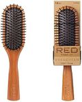 RED by Kiss Wooden Paddle Brush, Detangling Hair Brush, Long Bristles Beech-Wood Brush for Thick Curly Thin Long Short Wet Dry Hair, Long Lasting Shine (Mini)