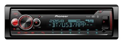 Pioneer DEH-S720DAB 1-DIN CD Tuner with DAB/DAB+, Bluetooth, multi colour illumination, USB, Spotify, Pioneer Smart Sync App and compatible with Apple and Android devices.