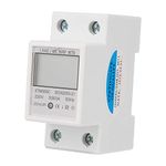 Digital Electricity Meter 220V 5(80) A Digital 1 Phase Din Rail Mount Energy Meter 2 Wire 2P DIN-Rail Electric Meter Electronic KWh Meter Electricity Monitor