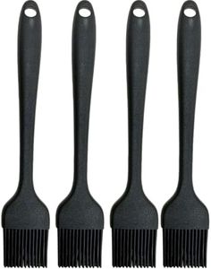 Pastry Brush-Silicone Basting Brush for Cooking,Heat Resistant Food Brush for BBQ,Food Grade Silicone Brush for Grill Baking/Spreading Marinade/Sauce/Oil/Egg/Kitchen Brushes for Cooking(4 Pc,Black)