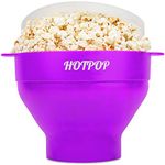 The Original Hotpop Microwave Popcorn Popper, Silicone Popcorn Maker, Collapsible Bowl Bpa Free and Dishwasher Safe - (Purple)