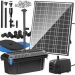 Biling 20W Solar Pond Filter for Small Garden Ponds, 875 l/h Solar Powered Pond Pump and Filter Biological Filtration System for Fish Tank Waterfalls Terrace Water Feature (No Battery)