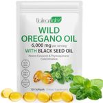 Oregano Oil 120 Softgels - 2 in 1 6000mg Oil of Oregano with Black Seed Oil 200mg - 165mg Carvacrol -Vegan & Non GMO -High Potency Immune and Digestive Support